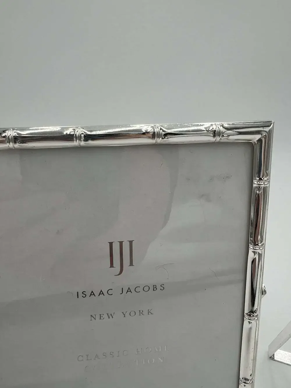Isaac Jacobs Set 2 Silver Plated Bamboo Chinoiserie Picture Frames 5x7